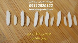 مقایسه بلندی برنج هاشمی دم شده با خام مقایسه بلندی برنج هاشمی دم شده با خام